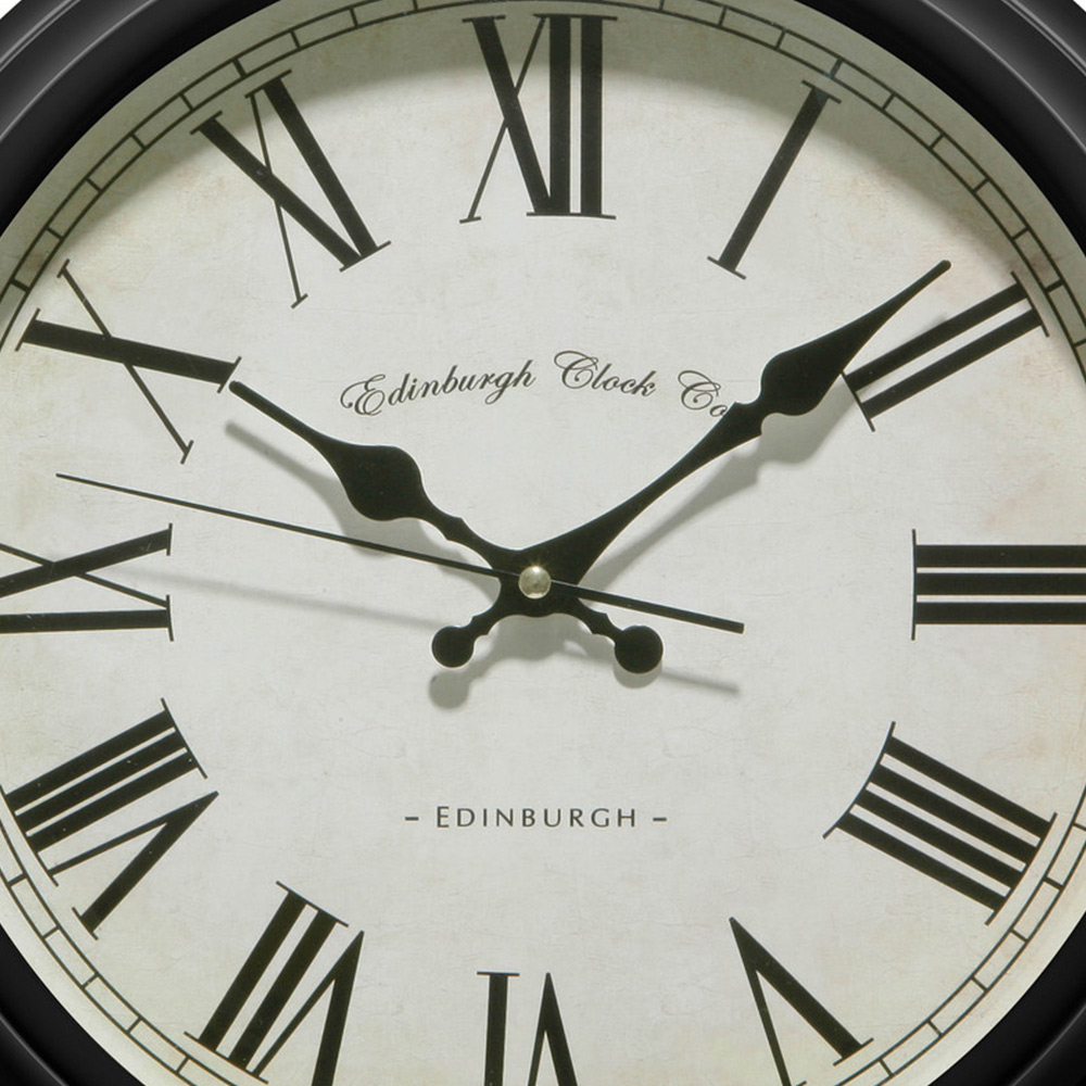 Premier Housewares Black Lined Rim Wall Clock Image 3