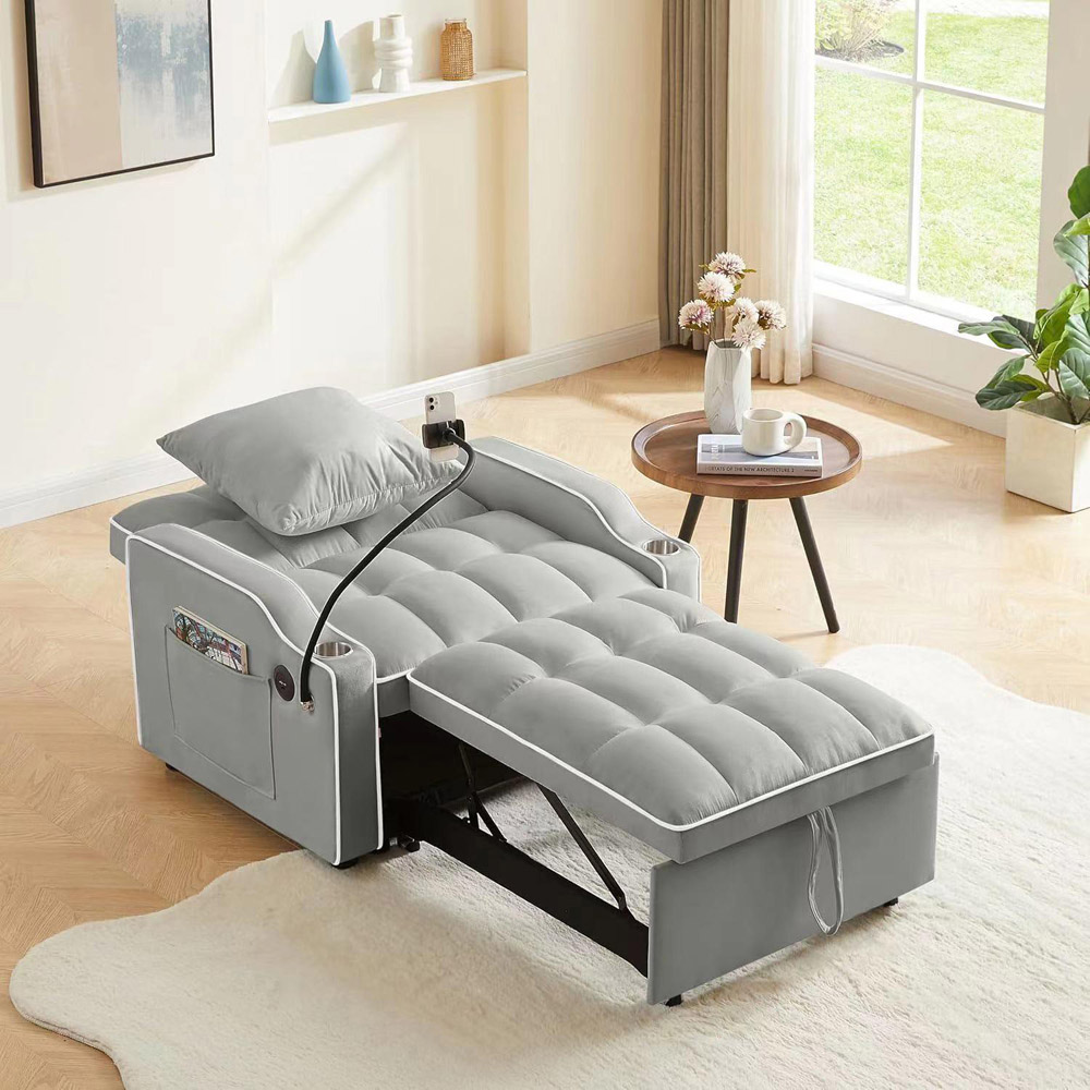 Kosy Koala Convertible Grey Sofa Sleeper Chair Image 9