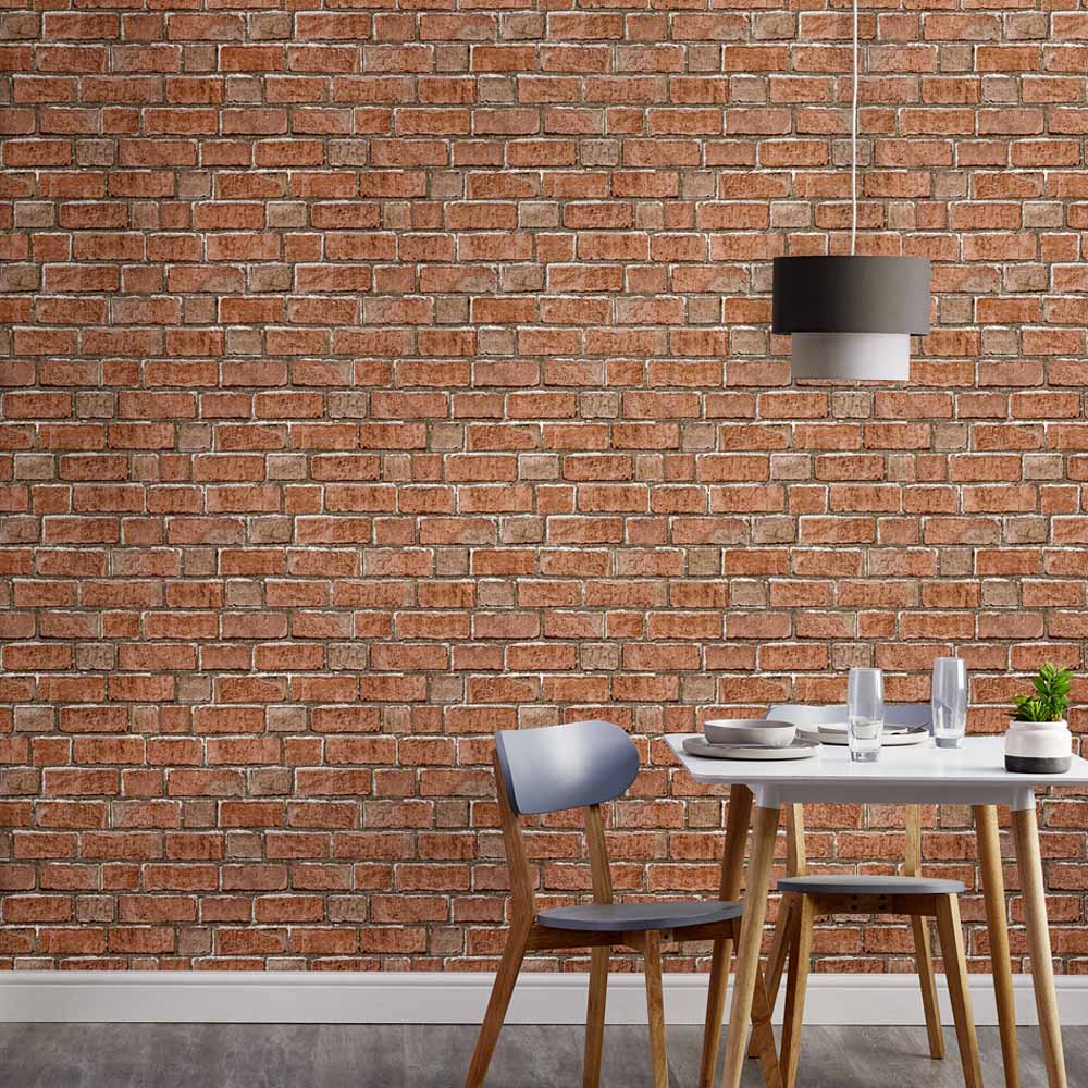 Holden Brick Wall Red Wallpaper Wilko