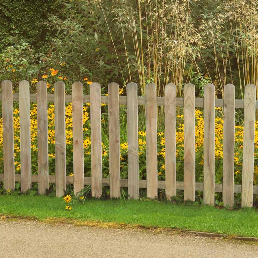 Forest Garden Heavy Duty Pressure Treated Pale Fence Panel 6 x 3ft 6 Pack Image 2