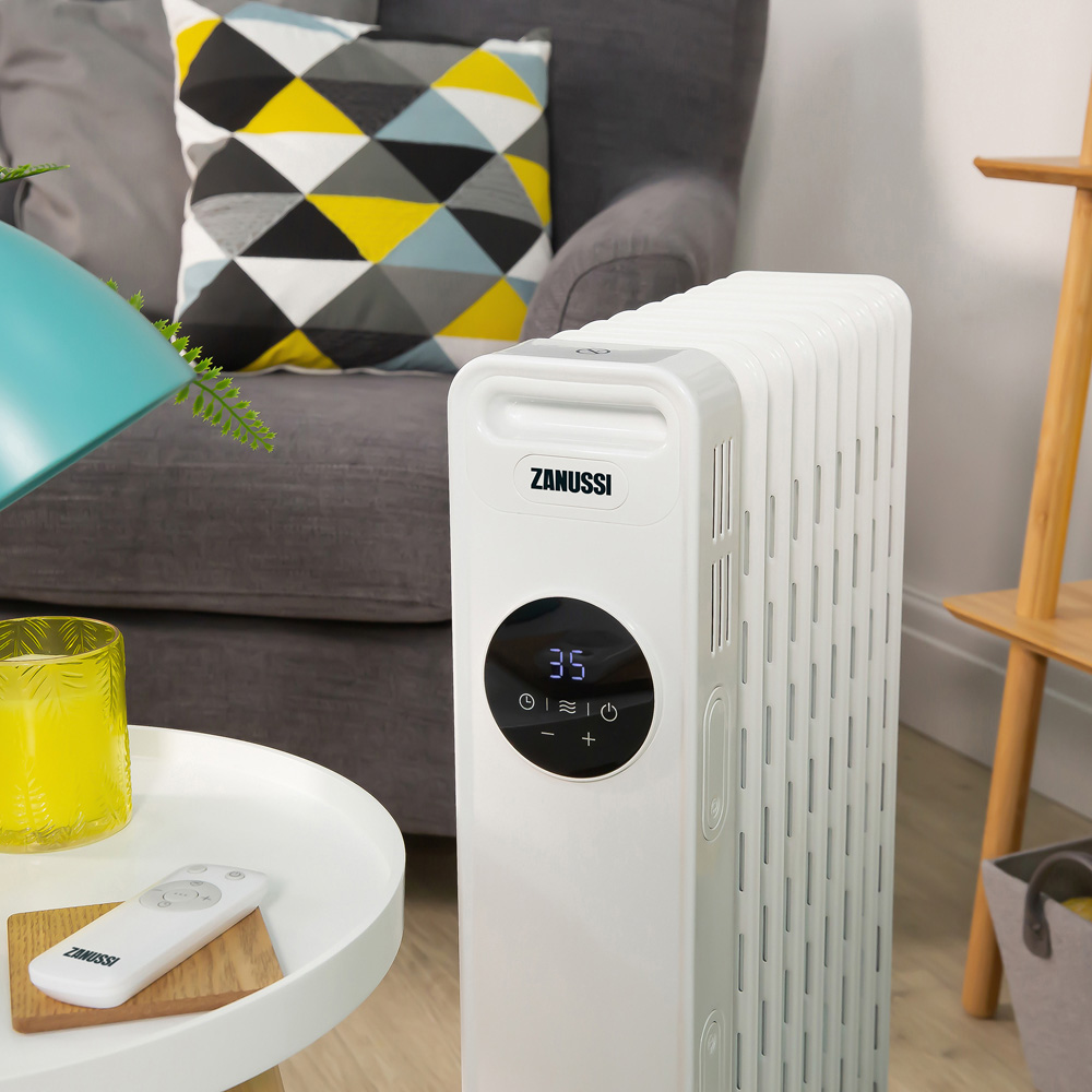 Zanussi Grey and White 11-Fin Digital Touch Control Oil Filled Radiator 2300W Image 6