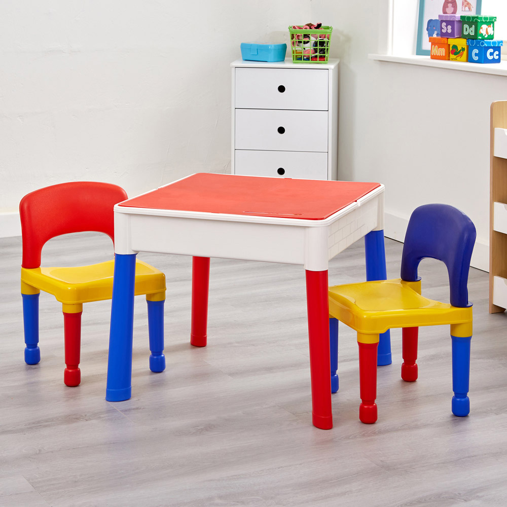 Liberty House Toys Kids 5-in-1 Multicoloured Activity Table and 2 Chairs Set Image 1