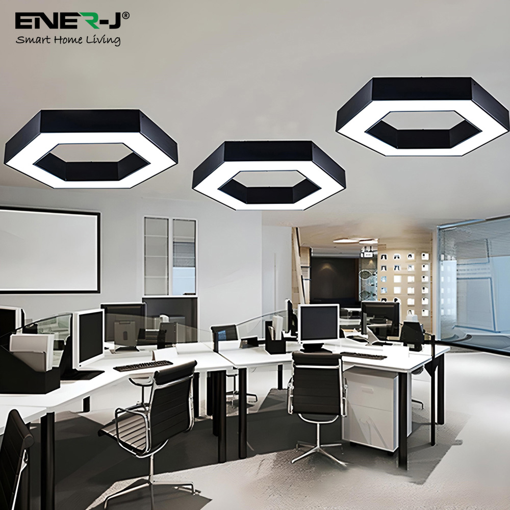ENER-J HexaGlow 25–50W CCT Adjustable Black Hollow Hexagon LED Light Image 6