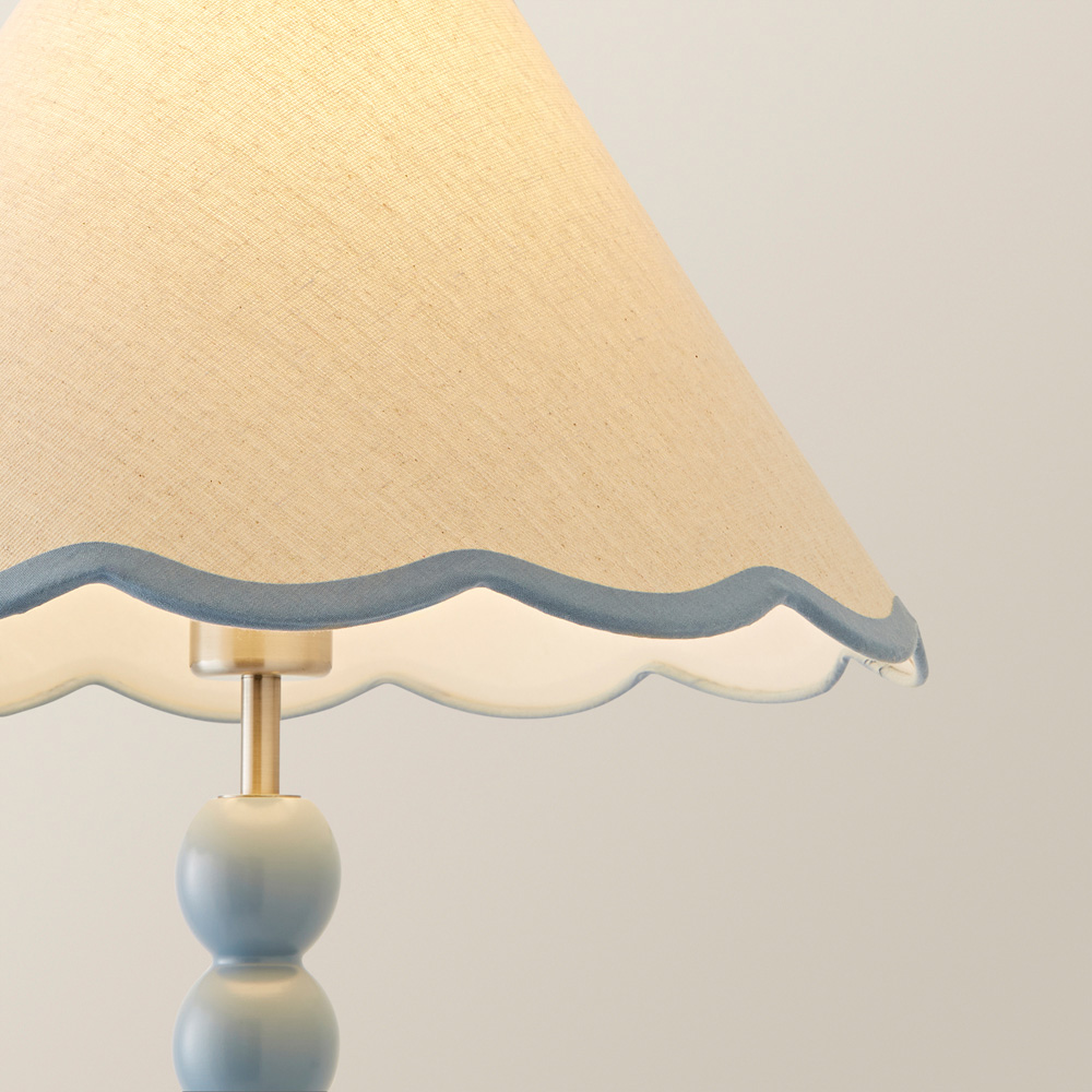 ValueLights Bobbins Blue Scallop Shade Powder Blue LED Floor Lamp Image 3