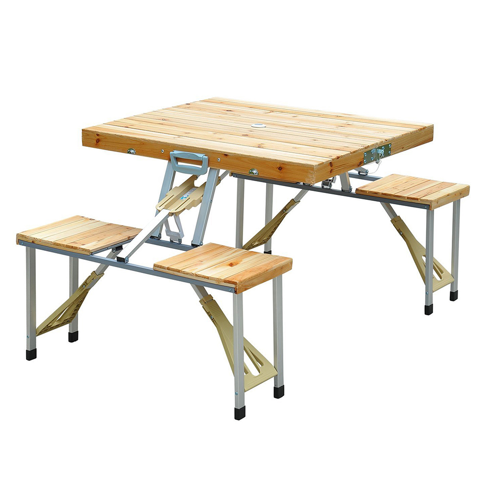 Outsunny Cunninghamia Board Folding Camping Picnic Table Set Image 1