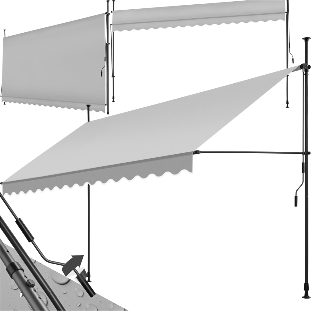 tectake Light Grey Retractable Awning 4 x 1.8m Image 2