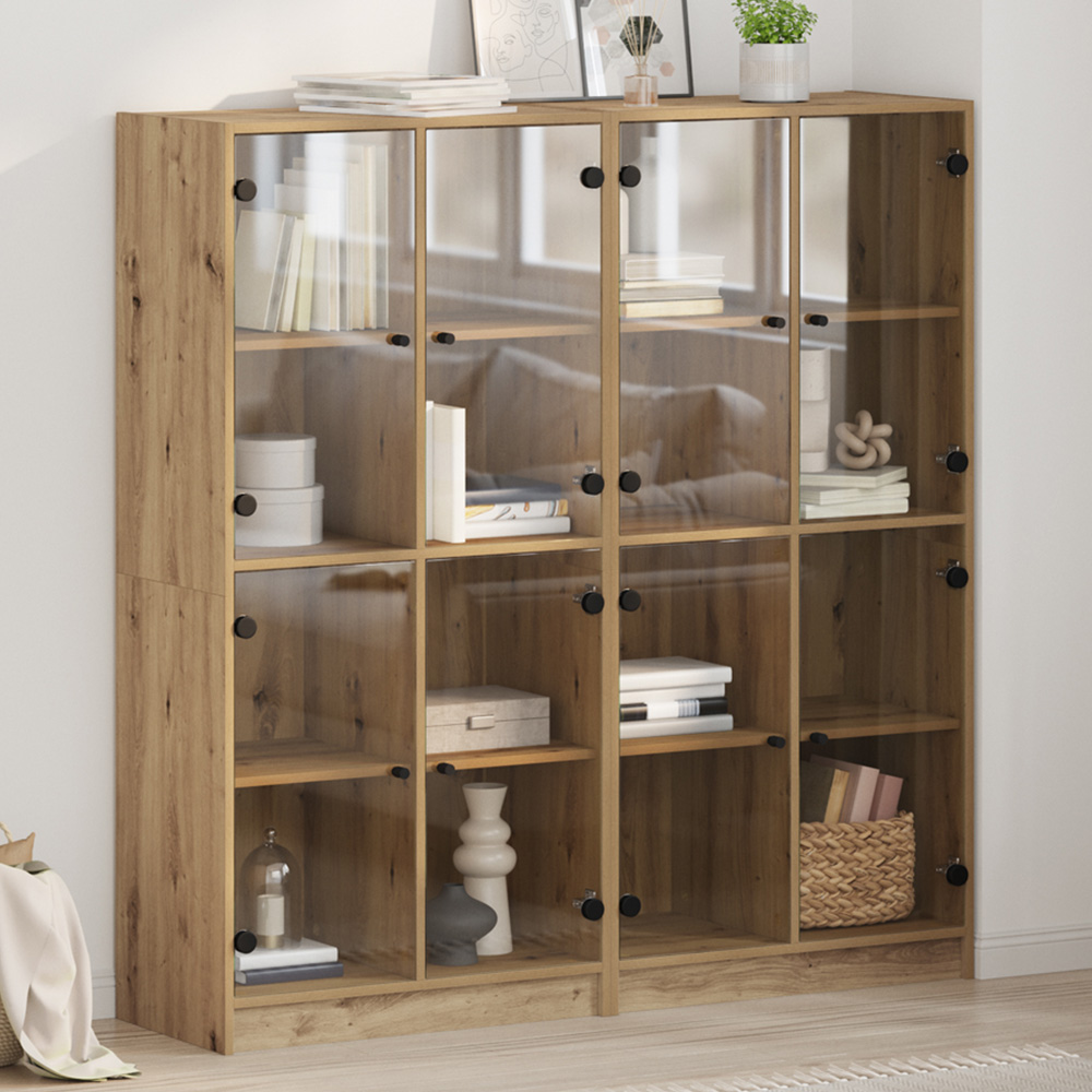 vidaXL 8 Glass Door Artisan Oak Sideboard Image 1