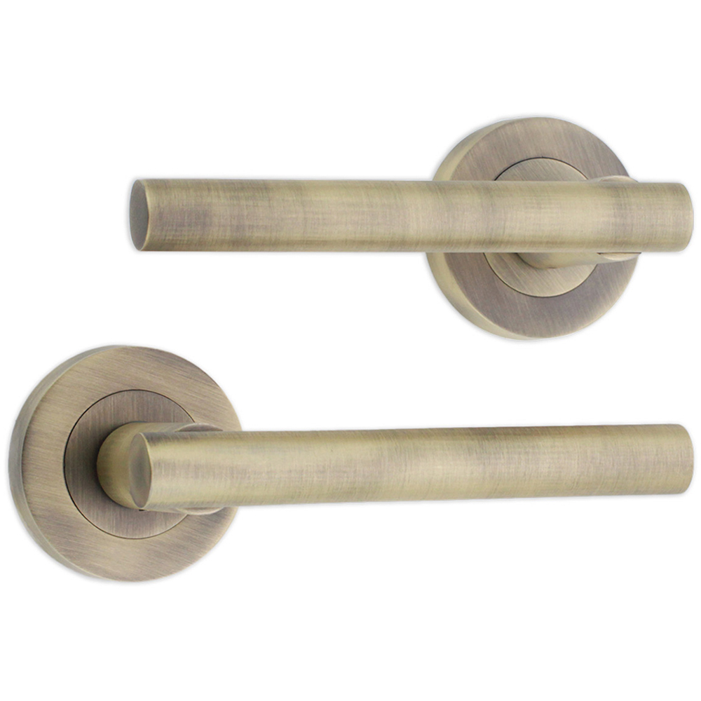 Spira Brass Jura Matt Antique Lever Door Handle 2 Pack Image 1