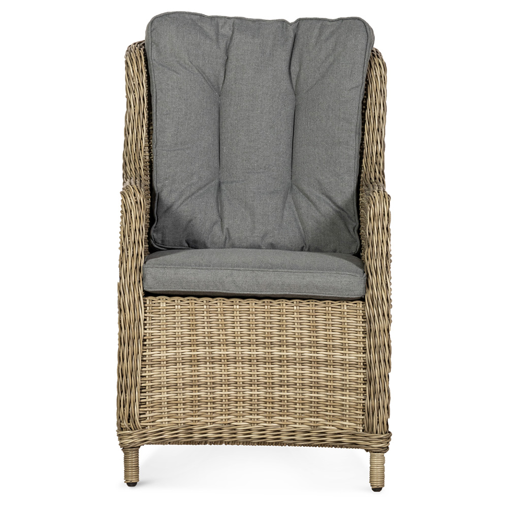 Royalcraft Wentworth Rattan Effect 6 Seater Ellipse Highback Comfort Dining Set Image 5