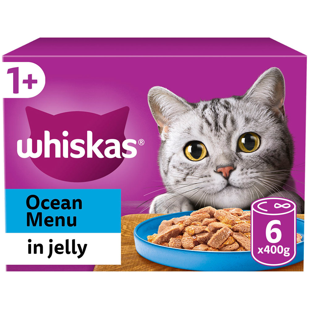 Whiskas Fish Selection in Jelly Adult Tinned Cat Food 6 x 400g Image 1