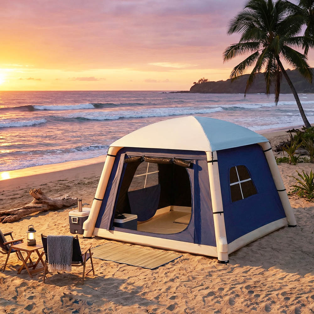 Outsunny 2 Person Inflatable Camping Tent Dark Blue Image 4