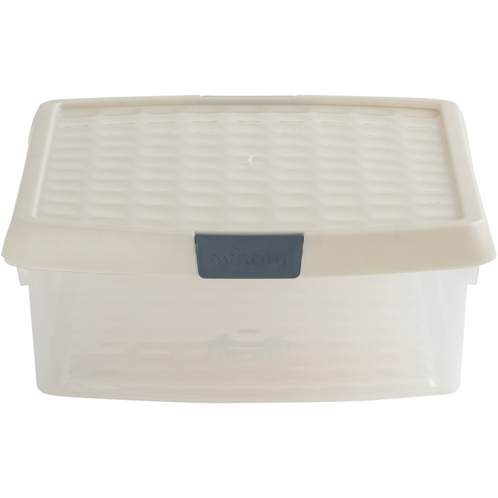 Wham Clip 8.5L Clear Stone and Slate Grey Rectangular Storage Box with Lid 4 Pack Image 4
