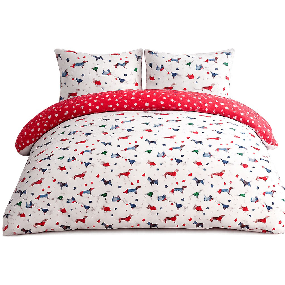 Smart Living Double Christmas Jumper Dogs Duvet Set Image 2