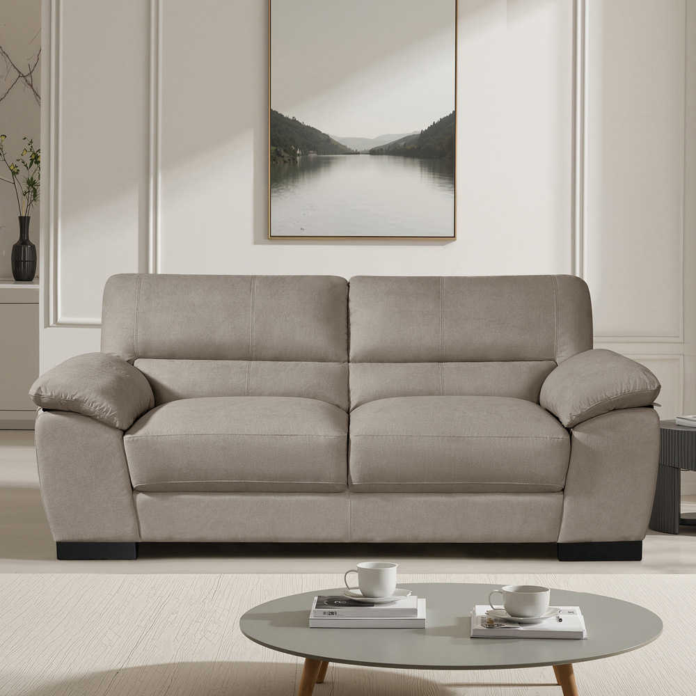 Artemis Home Mellette 3 Seater Brown Fabric Sofa Image 3