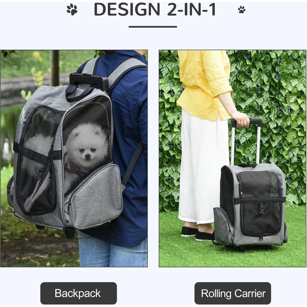 PawHut Pet Travel Backpack Bag Grey Image 5