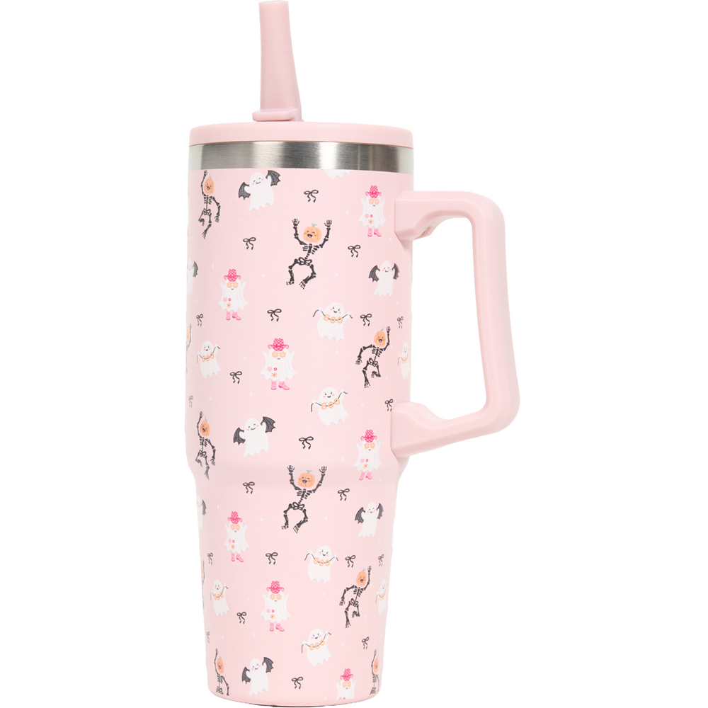 Halloween Tumbler with Handle and Straw Image 5