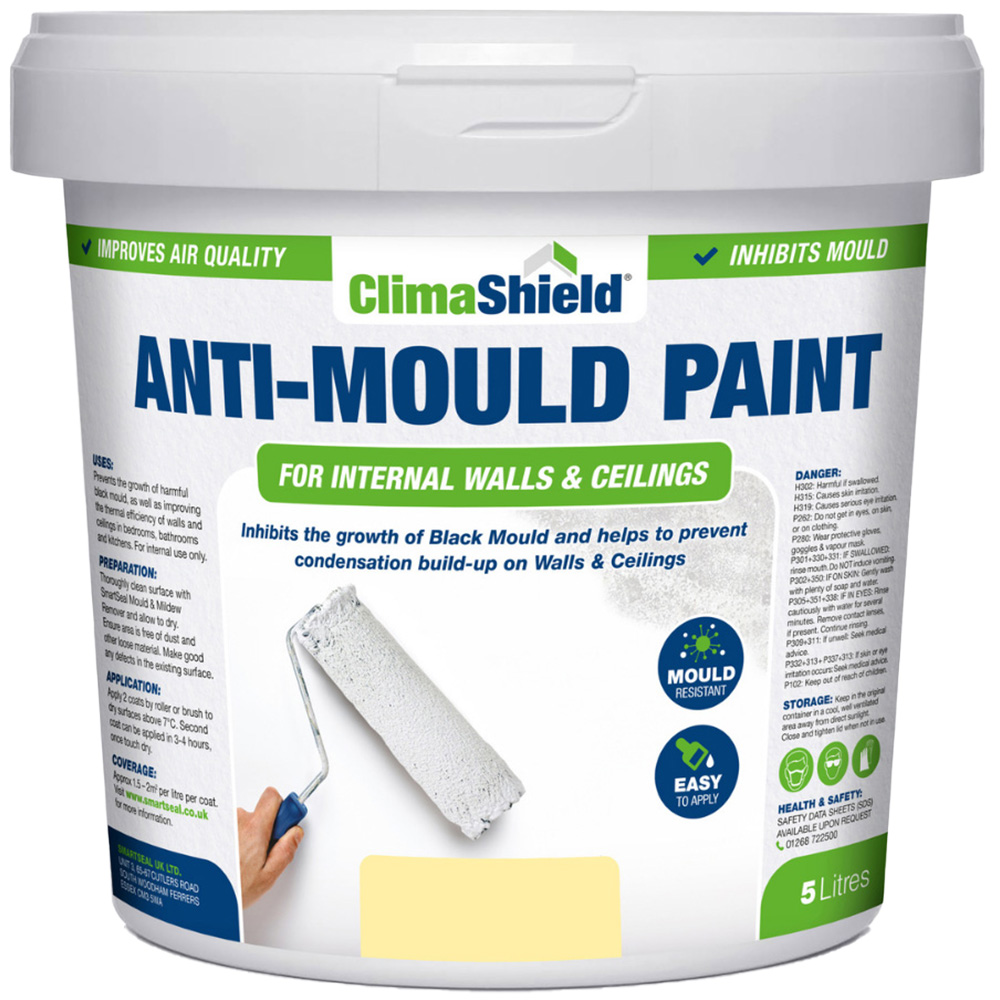 SmartSeal Magnolia Anti Mould Paint 5L Image 2