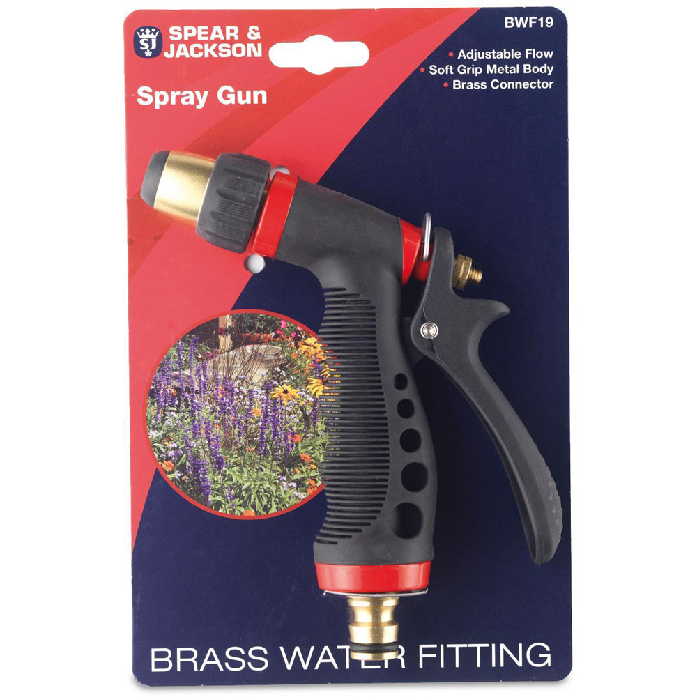 Spear & Jackson Adjustable Flow Water Spray Gun with Brass Connector Image 4