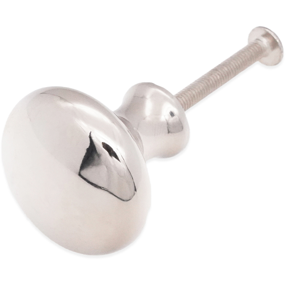 Spira Brass Mushroom Polished Nickel Medium 32mm Cupboard Knob Image 3