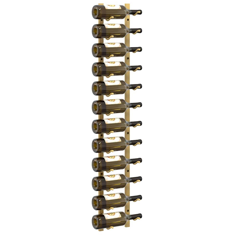 vidaXL 12 Bottle Gold Wall Mounted Wine Rack Image 3