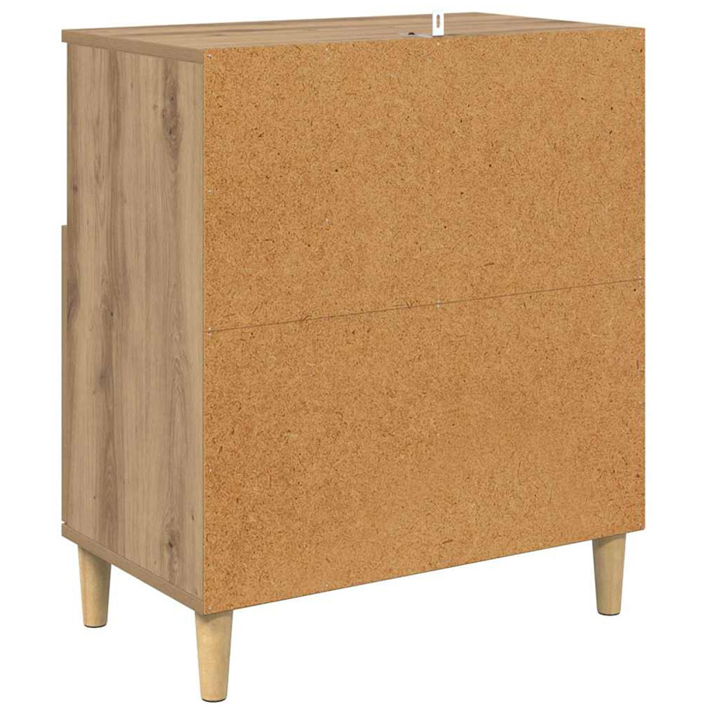 vidaXL 2 Door 2 Open Shelf Artisan Oak Sideboard with Wooden Legs Set of 2 Image 9
