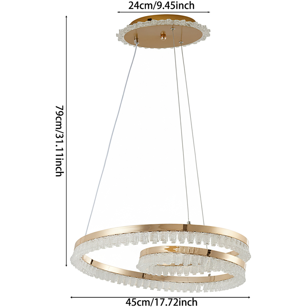 Living and Home Gold Acrylic Geometric Pendant Light with 3 Colour Temperature Settings Image 8