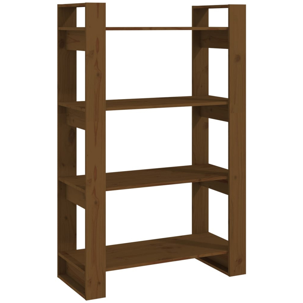vidaXL 4 Shelf Honey Brown Bookcase Image 2