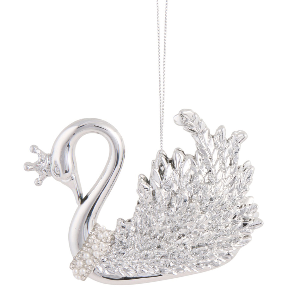 Swan Hanging Decoration Silver Image 1