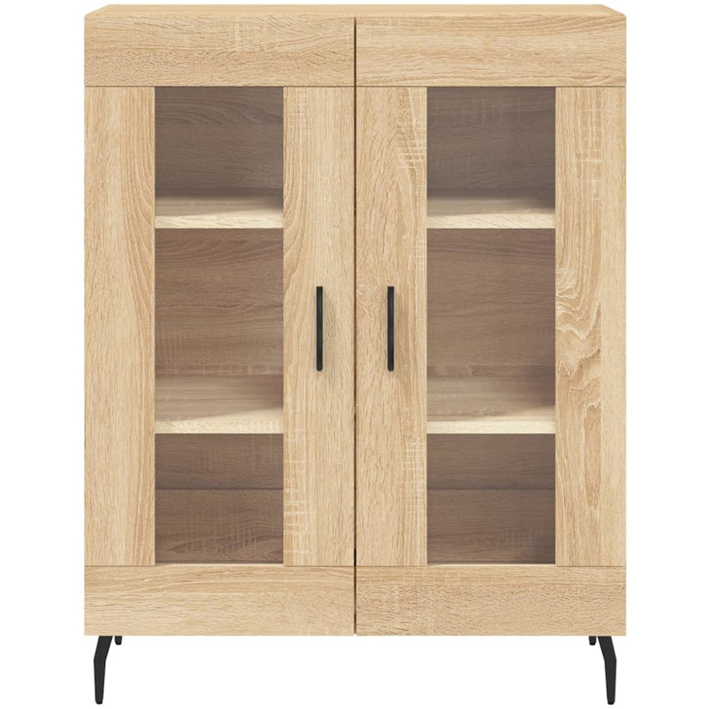 vidaXL 2 Glass Door Sonoma Oak Small Sideboard Image 5