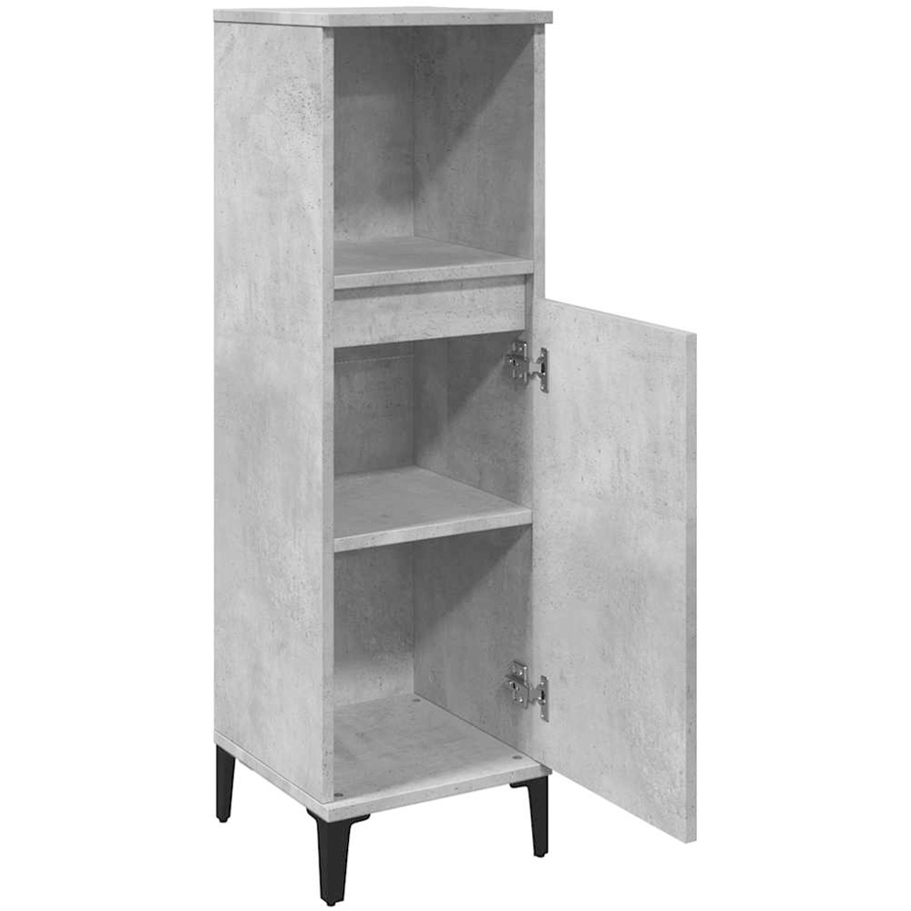 vidaXL Single Door Single Shelf Grey Bathroom Cabinet Image 4