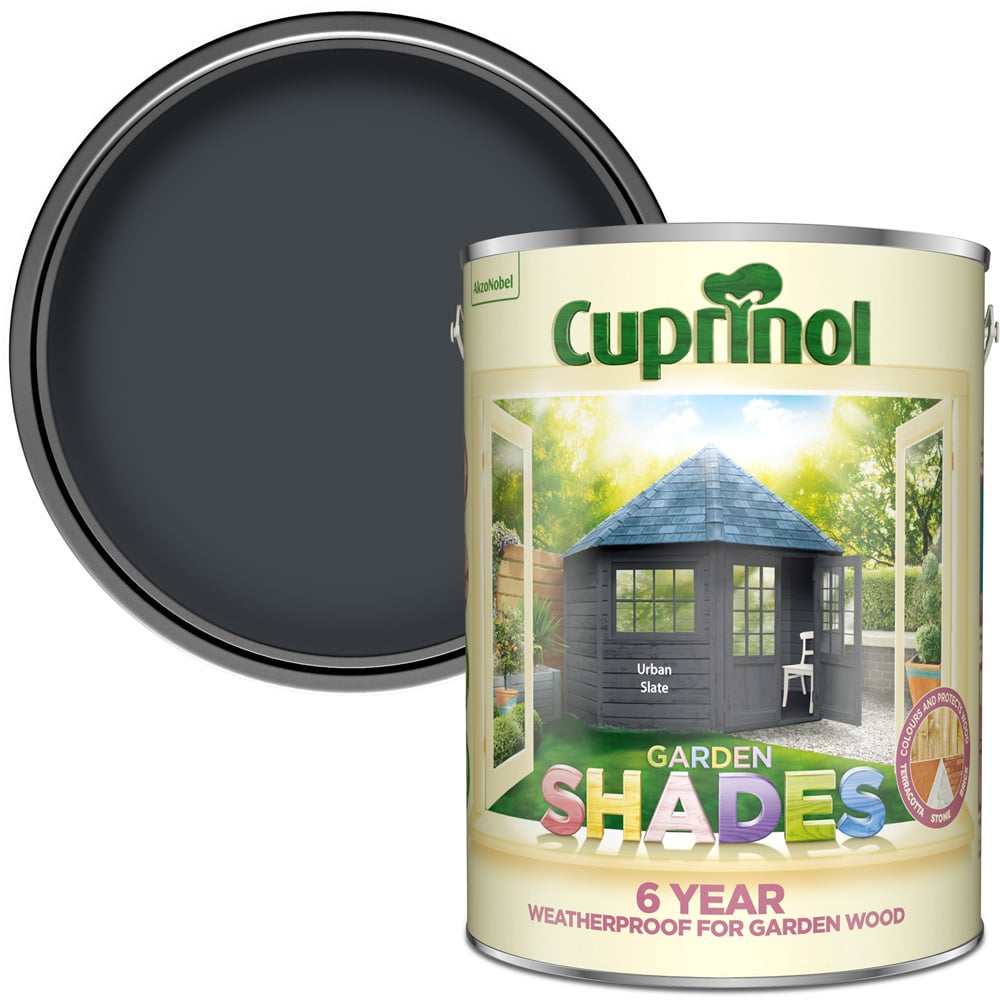 Cuprinol Garden Shades Urban Slate Matt Exterior Wood Paint 5L Image 1