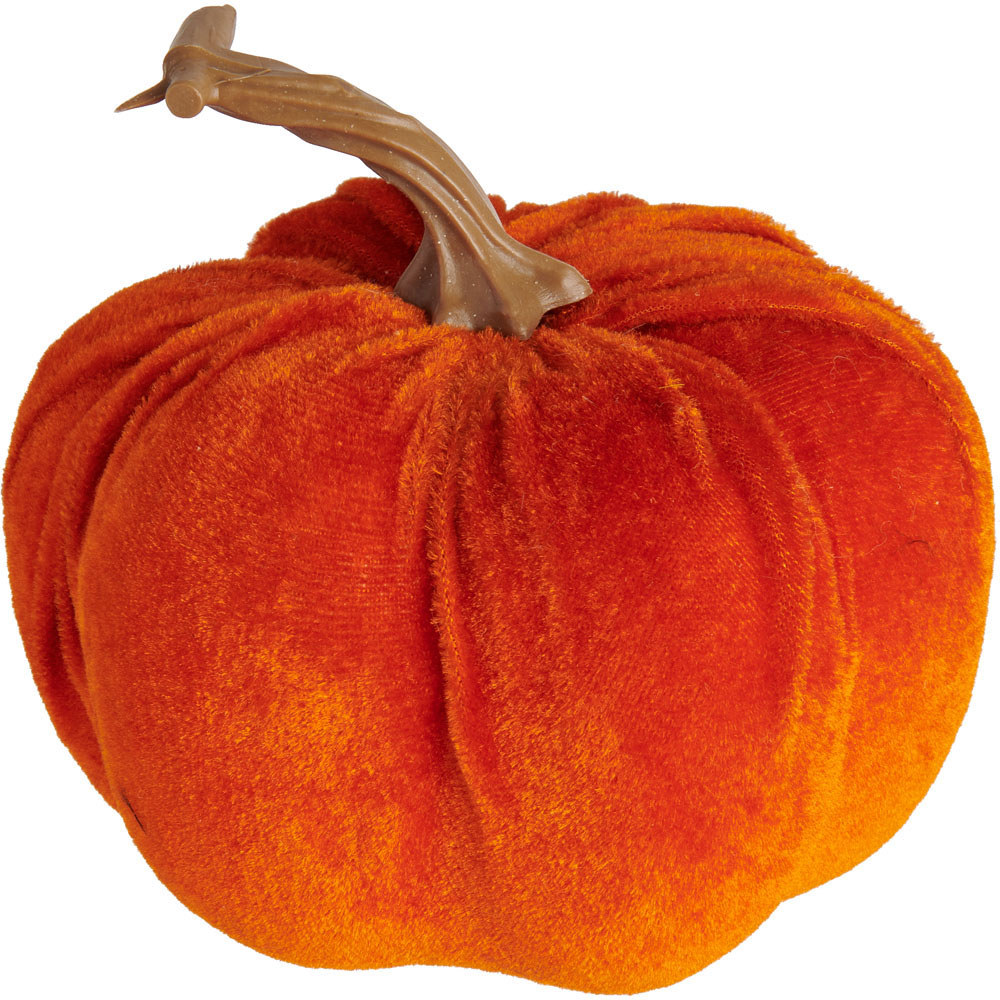 Wilko Halloween Medium Velvet Wrapped Pumpkin Decoration Image 1