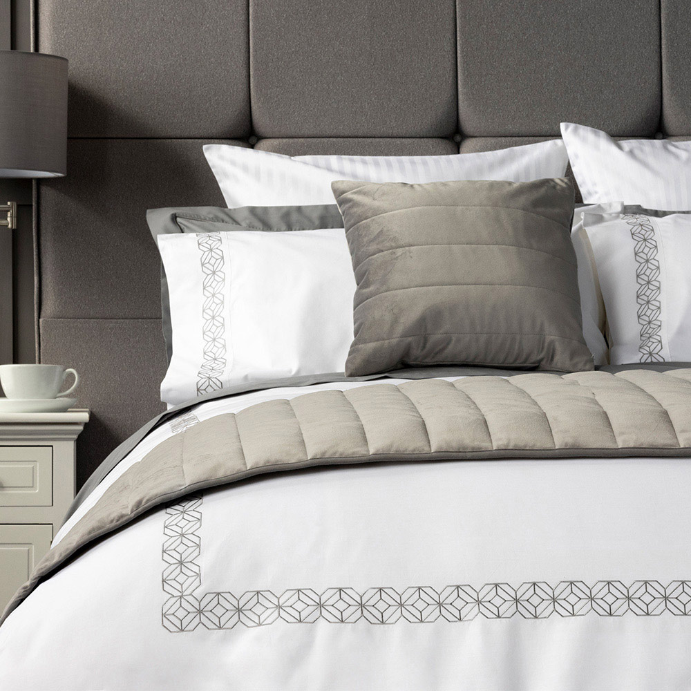 Serene King Size Grey Addison Duvet Cover Set Wilko