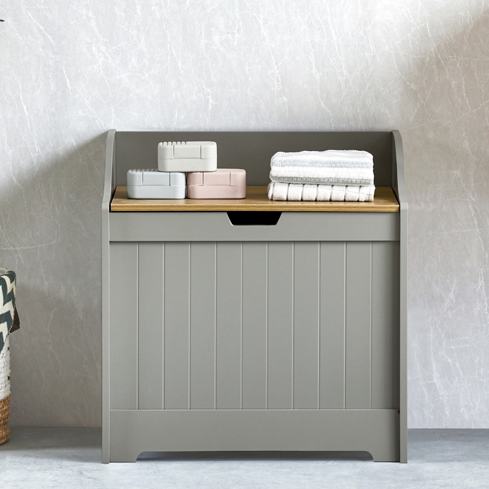 BATH VIDA Priano Grey Laundry Chest Image 3