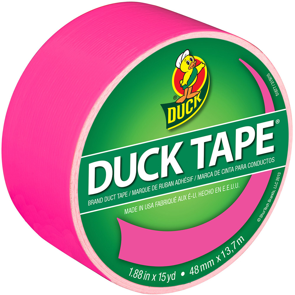 Duck 48mm x 13.7m Neon Pink Duct Tape Image 1