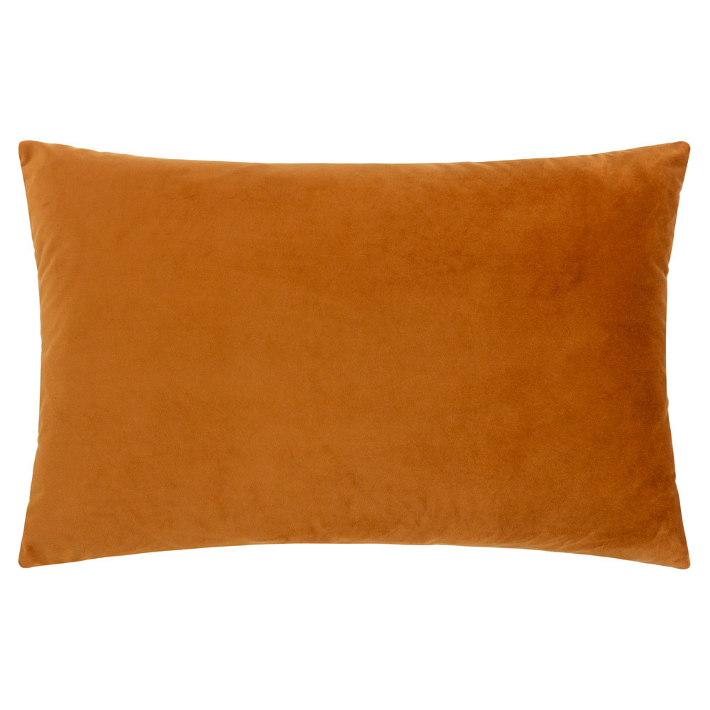 Paoletti Lexington Ginger and Grey Velvet Jacquard Cushion Image 2