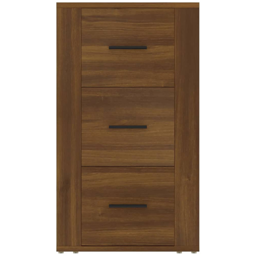 vidaXL 3 Drawer Brown Oak Sideboard Image 3