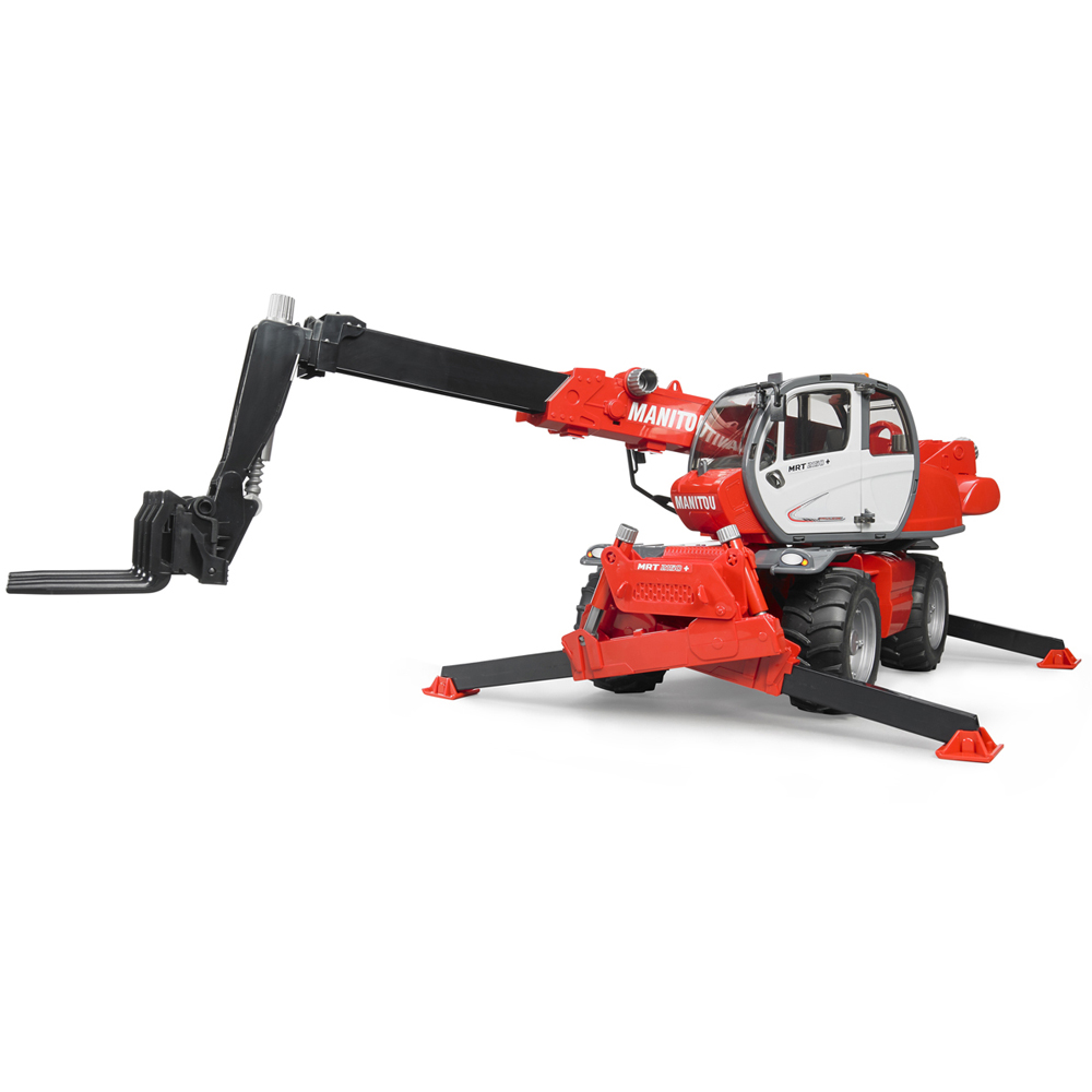 Bruder Kids Manitou MRT 2150 Telescopic Industrial Forklift Playset Model with Accessories Image 2