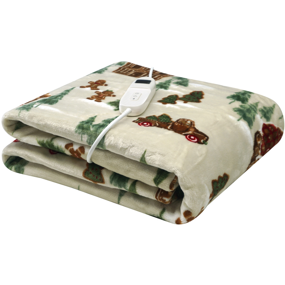 Gingerbread Lane Electric Fleece Throw Image 1