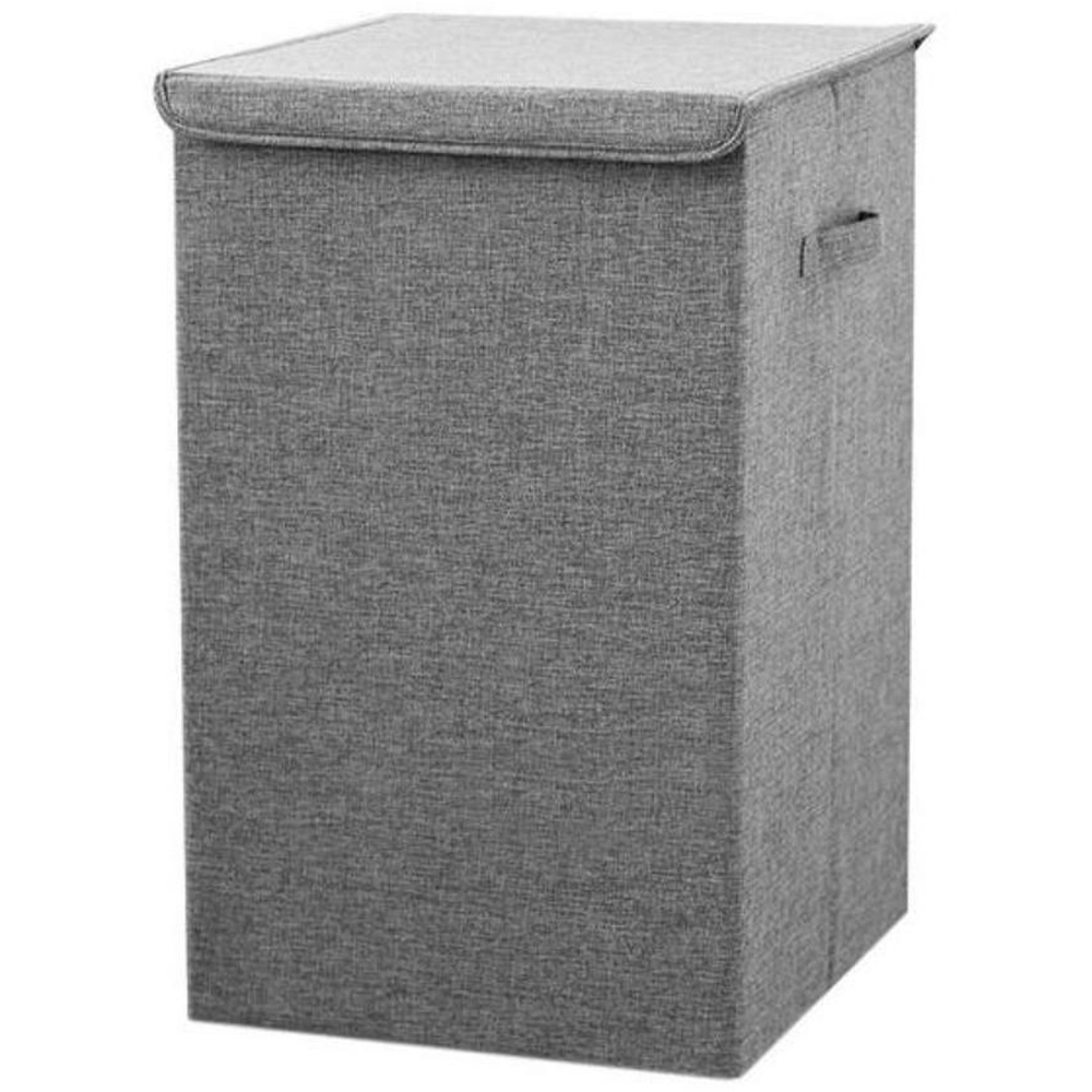 Living and Home Grey Foldable Laundry Basket Image 1