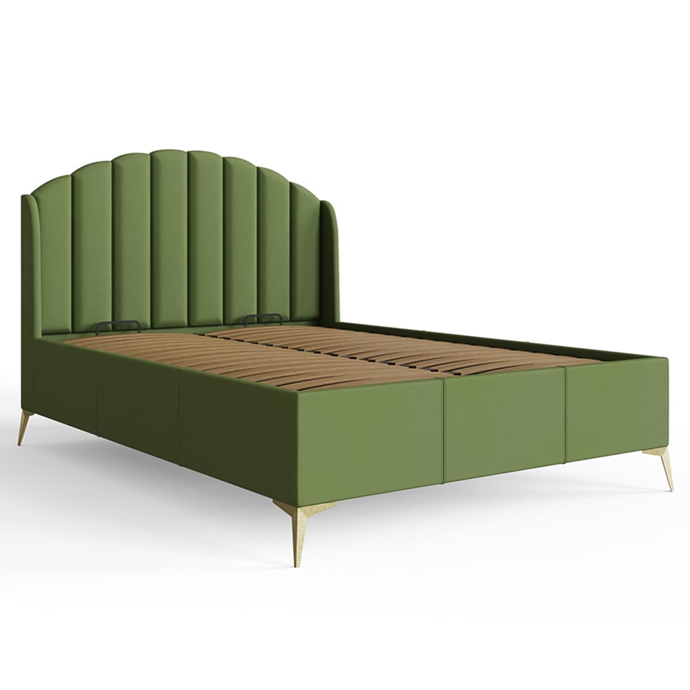 GFW Pettine King Size Green End Lift Ottoman Bed Image 4
