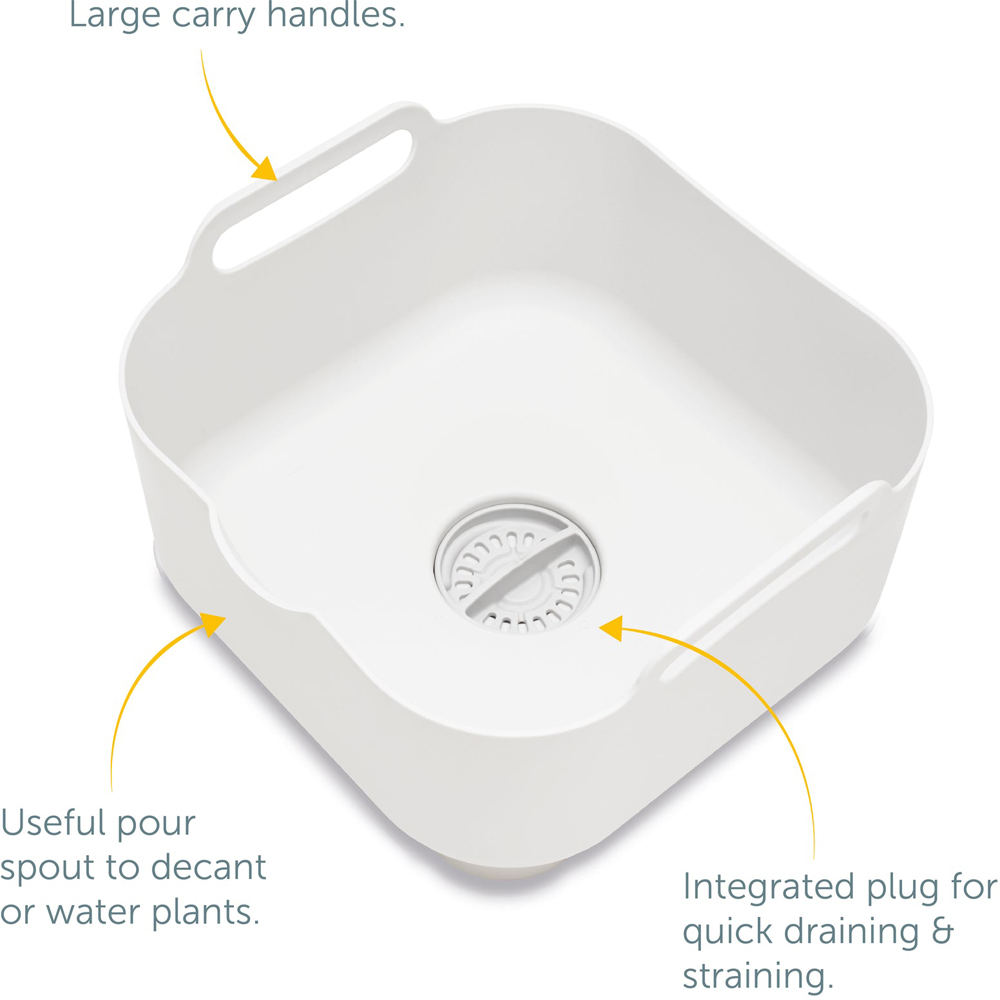 ReBorn Stone Effect Deep Washing Up Bowl with Handles 9L Image 8