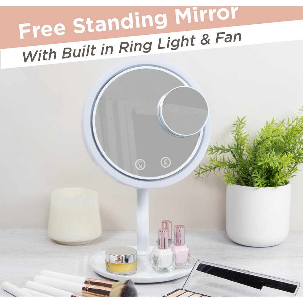 Bauer Professional White LED Mirror with Fan and Tray Image 6