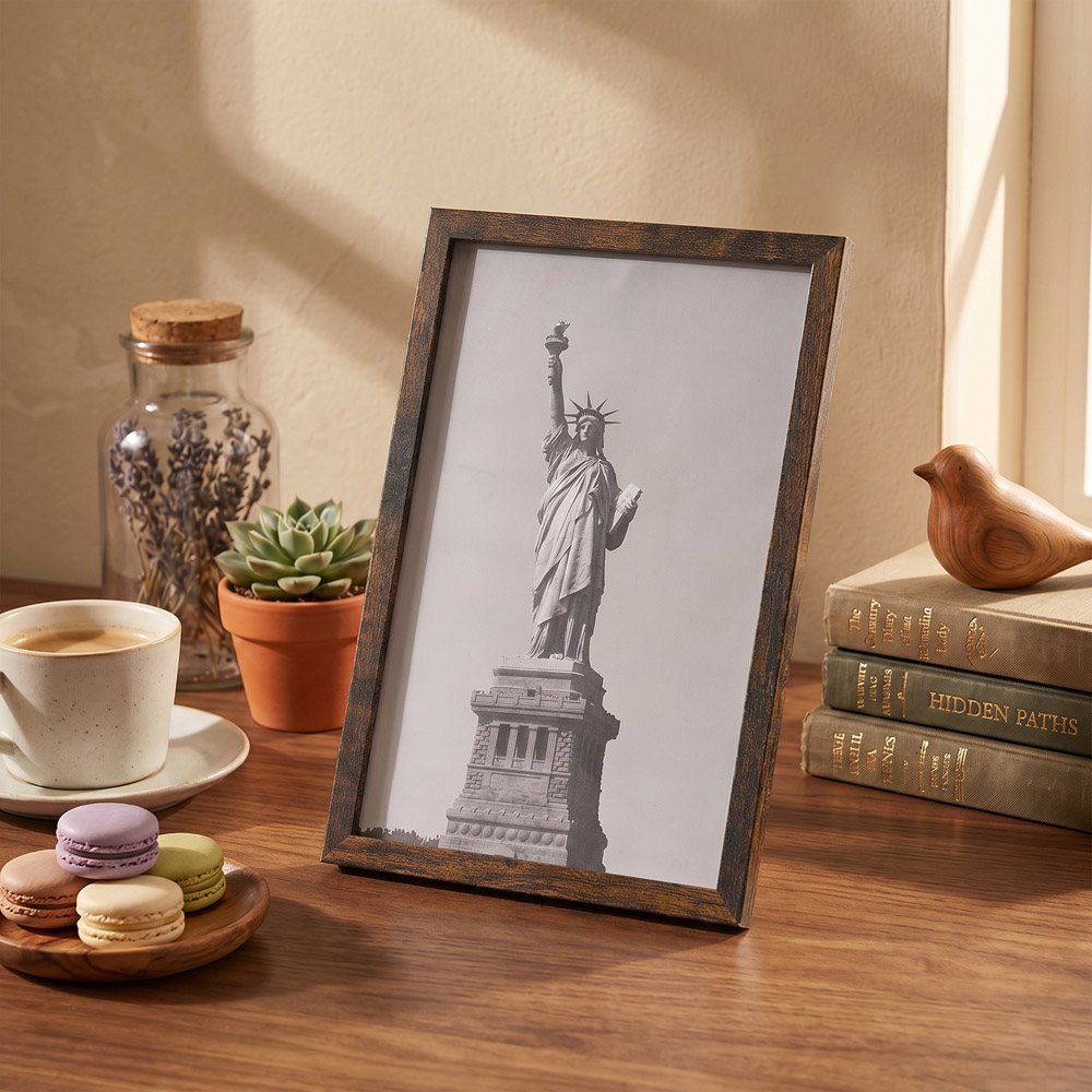 Living and Home Dark Walnut Wood Photo Frame 8.3 x 11.7 inch 5 Pack Image 7