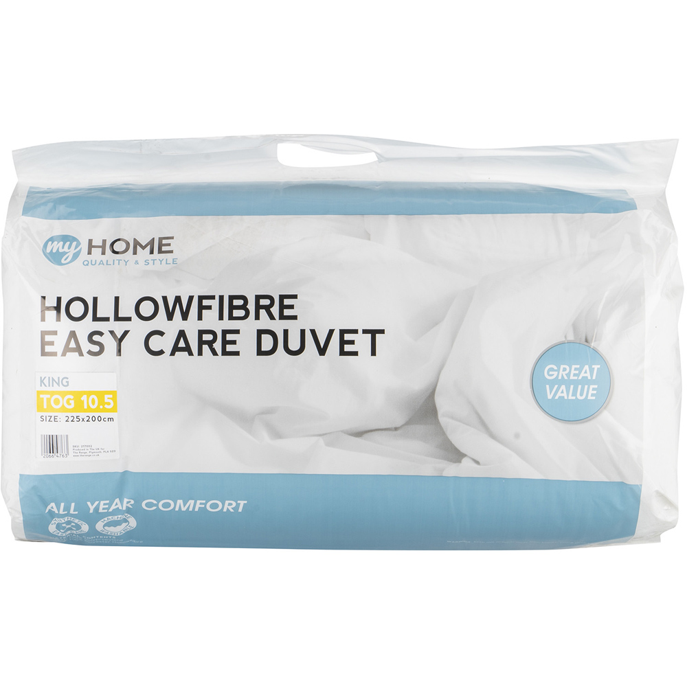 My Home King Size White 10.5 Tog Duvet Cover Image 1