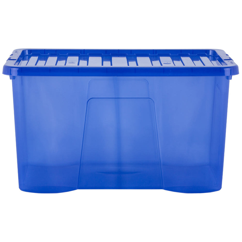 Wham Multisize Crystal Stackable Plastic Blue Storage Box and Lid Set 5 Piece Image 5