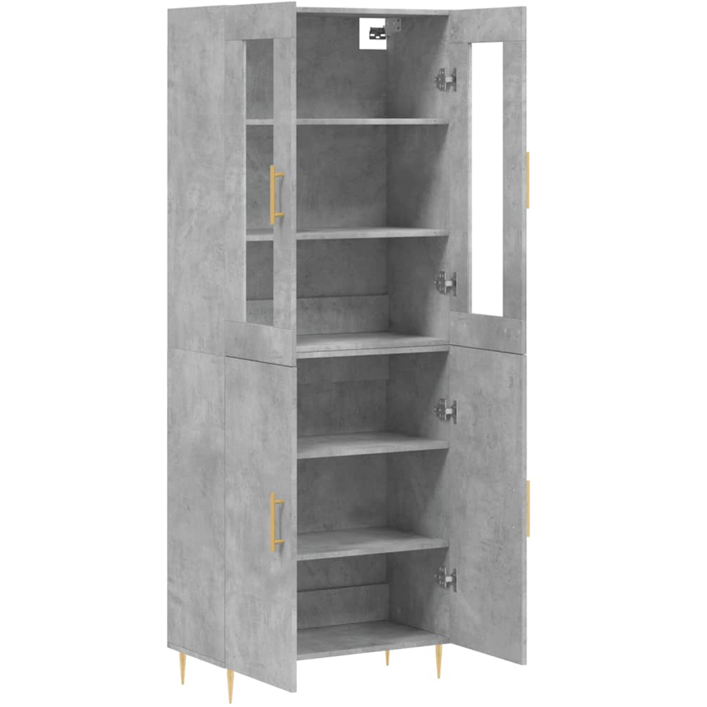 vidaXL 4 Door Concrete Grey Highboard Image 4