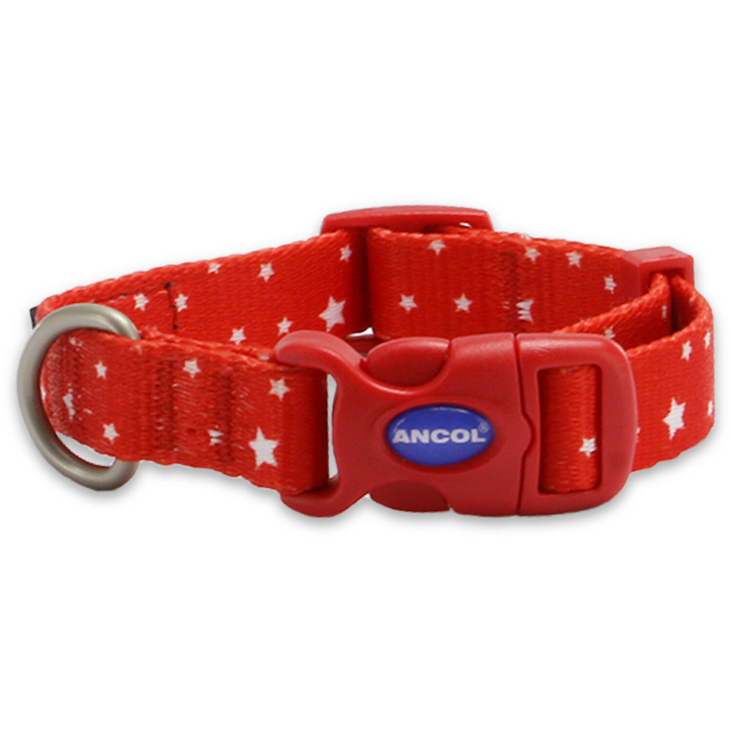 Star Patterned Dog Collar - Red / 20 - 30cm Neck Image