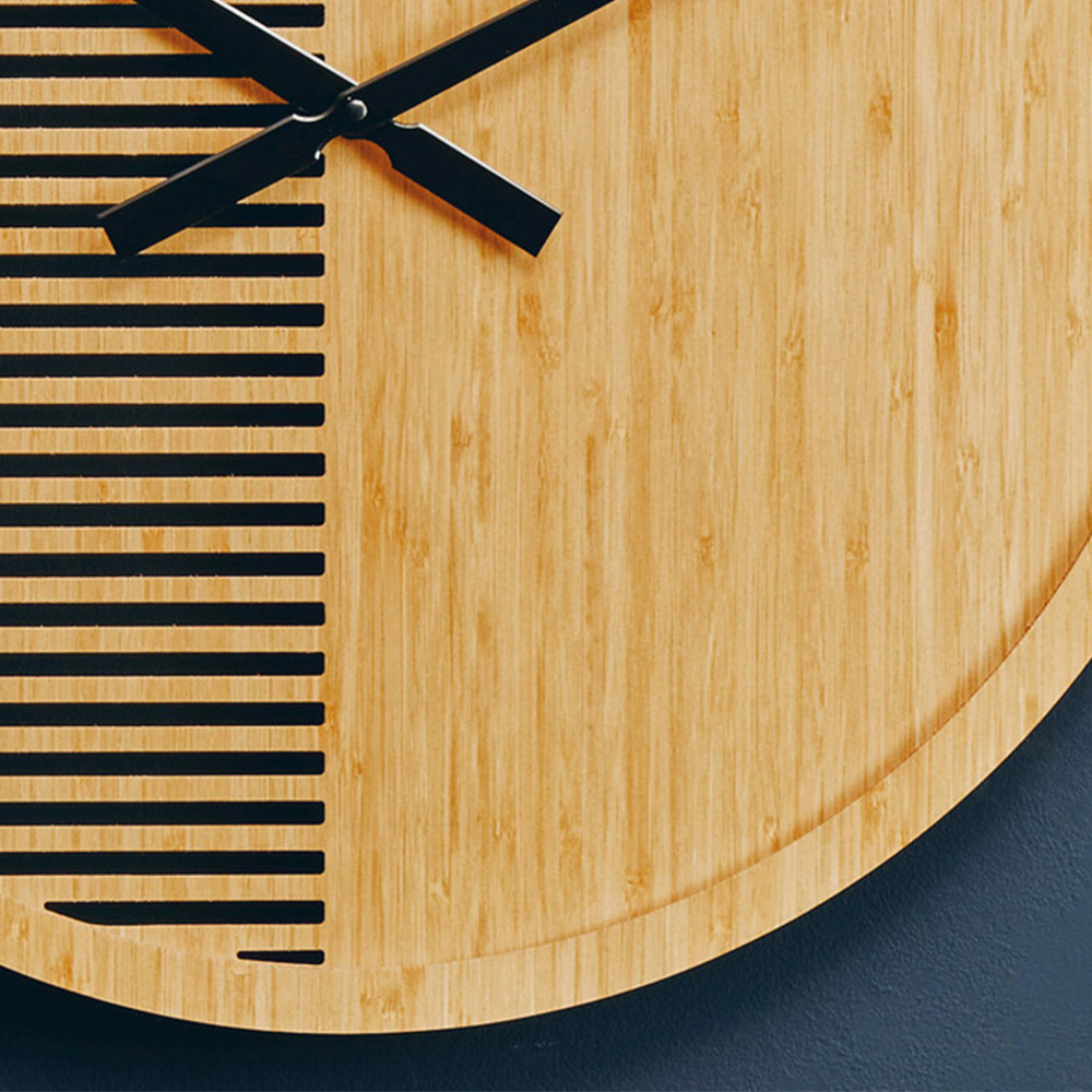 Premier Housewares Vitus Wooden Large Round Wall Clock 60cm Image 6