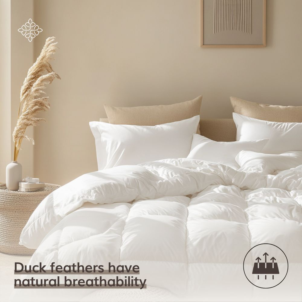 Opulent Home Super King Size White All Season Duck Feather and Down Duvet 10.5 Tog Image 5